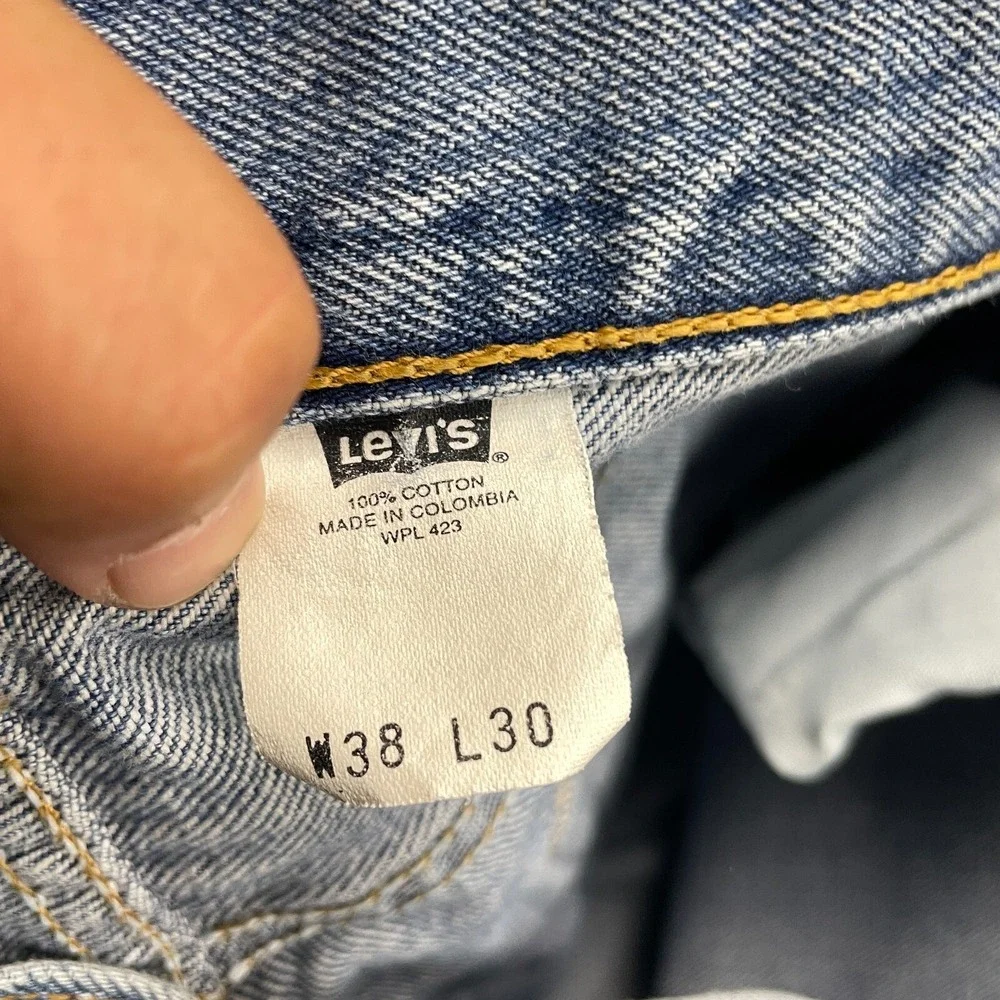 VTG Levi's 501 Jeans Mens 36x30 Measured Blue Button Fly Straight Leg Y2K